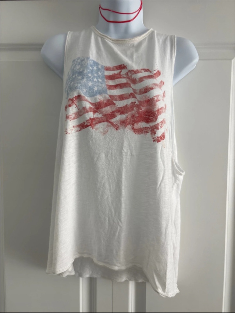 Blank Paige Muscle Tank Top American 🇺🇸 Flag Size S